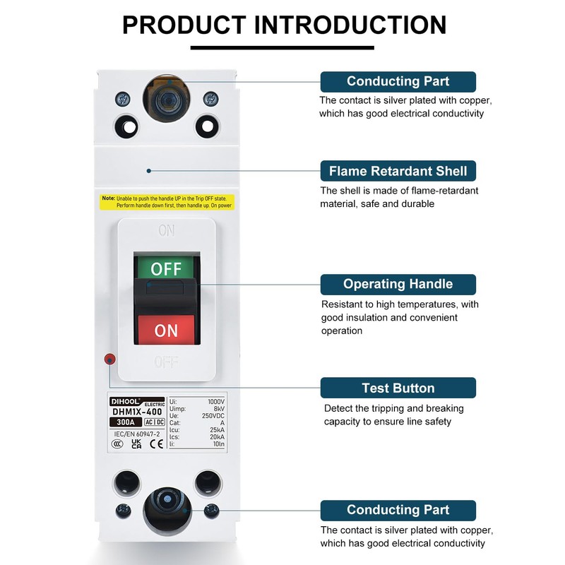 DIHOOL 300 Amp Heavy Duty Battery Disconnect Switch, DC Circuit