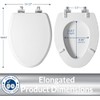 Plexon Toilet Seat with Chrome Hinges, Slow Close Wood Seat,