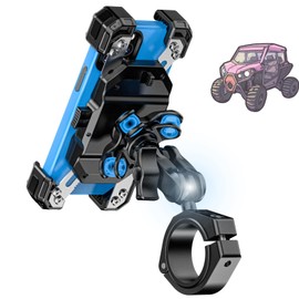LOKTENWO Anti-Theft UTV Phone Mount with Vibration Dampener, Adjustable UTV Cellphone Holder Fit on 1.5''/1.65''/1.75''/1.85'' Roll Cage Bar, for 5.4''-7'' Smartphone