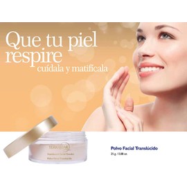 Terramar Polvo Facial Translúcido, Fijador de Maquillaje Suave y Matizante, Tono Medium