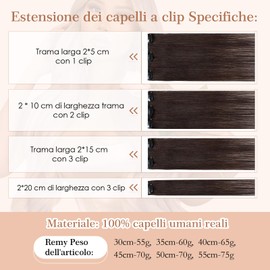 UK-Fashion-Shop Echthaar-Extensions Clip in Remy Echthaar Naturhaar Extensions 50cm #02 Dunkelbraun