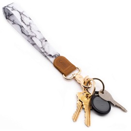 POCKT Lanyard for Keys Wristlet Strap Key Chain Holder for Men and Women - Cool Hand Wrist Lanyards for Keys and Wallets, Marble, 8x0,8" with clasp