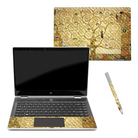 MightySkins Carbon Fiber Skin for Pavilion X360 14" (2018) - Tree of Life | Protective, Durable Textured Carbon Fiber Finish | Easy to Apply, Remove, and Change Styles | Made in The USA