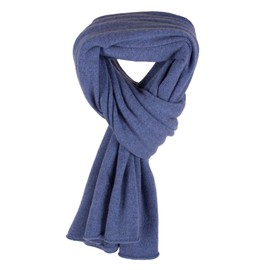 Love Cashmere Women's 100% Cashmere Wrap Scarf - Denim Blue - hand made in Scotland RRP $350