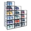 Hrrsaki Stackable Clear Shoe Storage Boxes - 15 Pack Foldable