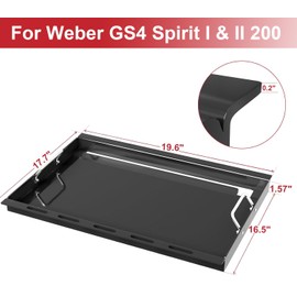 Full Size Griddle Inserts for Weber GS4 Spirit 200 Gas Grills, Flat Griddle Top Grill Grate Replacement with Handles for Weber Spirit I & II E-210 S-210 E-220 S-220 Gas Grills, Carbon Steel