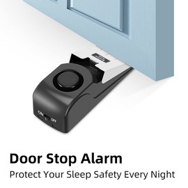 Kaket Door Stop Alarm, Security Wedge Door Stopper Alarm Non-Slip with 120dB Alert, Adjustable Sensitivity Lightweight Door Stop Alarm for Home Hotel Travel