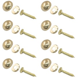 Zorfeter 8 Pcs Decorative Pure Brass Screws, Self-Tapping Screw Decorative Covers, Mirror Screws Fasteners for Cabinet Doors/Window Fixing