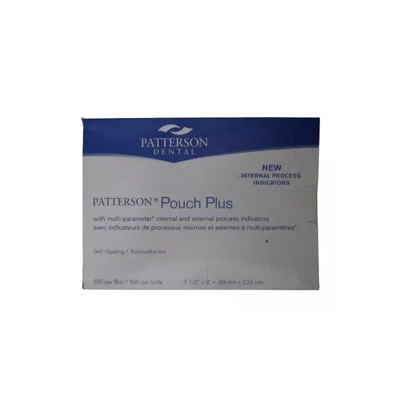 Patterson Dental Sterilization Pouch Plus 3 1/2"x9" Self-Sealing & Indicators