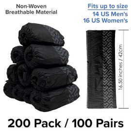 Innovative Haus 200 Pack (100 Pairs) Black Extra Large Indoor Shoe Covers - Disposable Non Slip Boot & Shoe Covers - Disposable Booties for Shoe Covers - Shoe Covers for Indoors Reusable