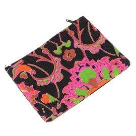 GURU SHOP Colourful Boho Purse, Upcyceling Fabric Purse, Black/Colourful, Men/Women, Multicoloured, Cotton, Size: One Size, 10 x 13 x 1 cm, Wallets, multicoloured, Casual