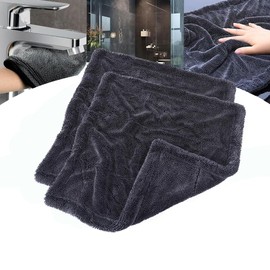 Shiny Microfiber Bath Wipes Cleaning Cloths, Reuseable Thickened Magic Cleaning Cloths, Xxl Drying Towel for Bathroom, Car, Kitchen, Camping Cleaning Supplies (2Pcs-Double Pile(15.75*15.75in))