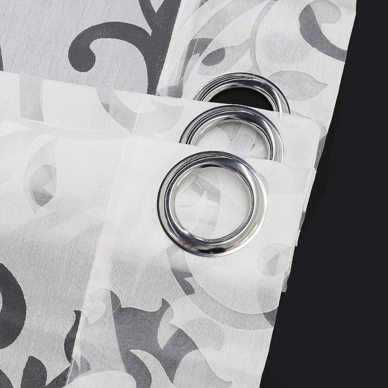 ESLIR Curtains with Eyelets Burnout Window Curtain Transparent Eyelet Curtain