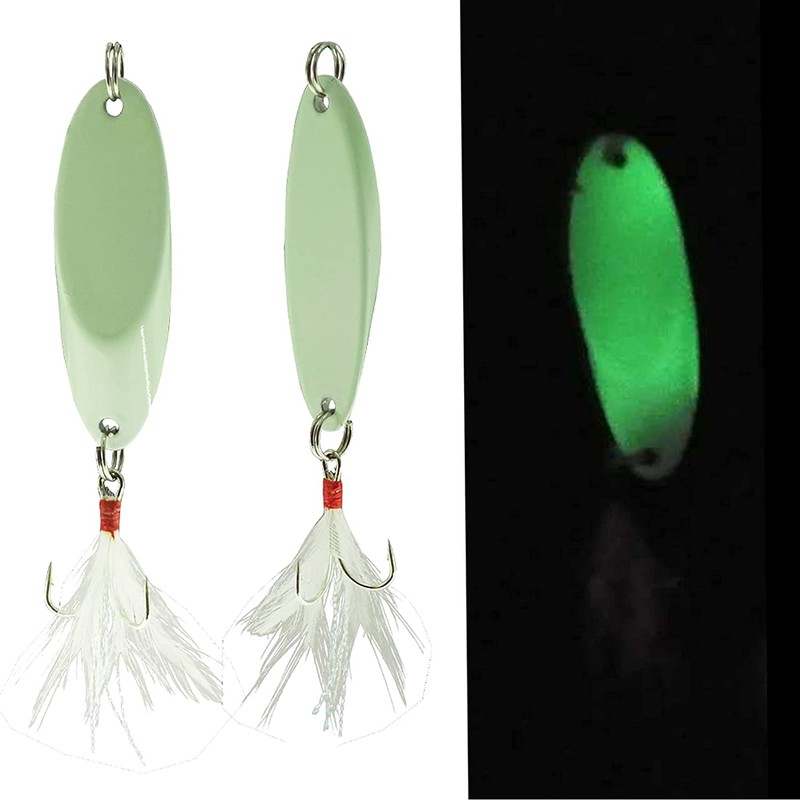 Noctilucent Luminous Fishing Lures Metal Hard Bait Night Glow Sea