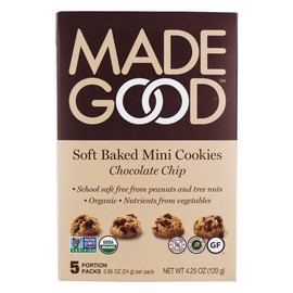 MADEGOOD Organic Chocolate Chip Soft Baked Mini Cookies, 0.85 Ounce (Pack of 5)