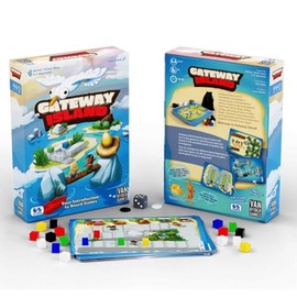 Gateway Island Board Game 1-12+ Players - Introductory Family Board Game with 21 Different Games - 15-45 Minutes of Gameplay - for Kids and Adults Ages 6+ - English Version - Made by Van Ryder Games