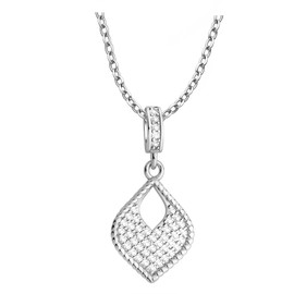 Sofia Milani - Women's Necklace 925 Silver with Zirconia Stones - Oval Pendant, Sterling Silver, Cubic Zirconia