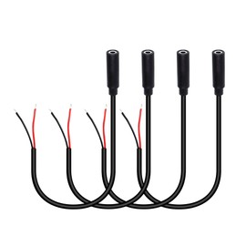 RIIEYOCA 3.5mm Female to Bare Wire Stereo Audio Cable, 1/8" TS 2 Pin Mono Female Male to Open End Audio Line for Audio Equipment Installed or Repaired (Pack of 4)