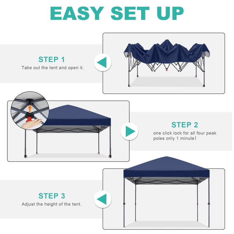 10x10 Pop Up Canopy - Beach Tent with One Push