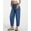 EZAPINE Barrel Jeans for Women Wide Leg Pants Cropped Denim