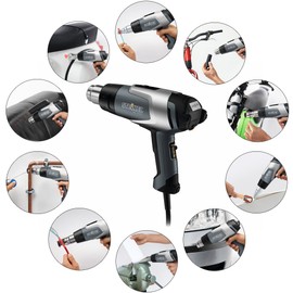 Steinel - 110025597 HL 2020 E Professional Heat Gun, LCD-Display, 1600 W, hot air Gun for Welding tarpaulins, Window tinting, Variable Temperature and Airflow, fits 1.34" Standard nozzles