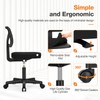 Sweetcrispy Armless Desk Chairs, Ergonomic Low Back Computer Chair No