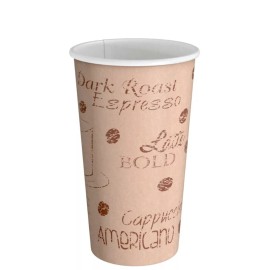 Choice 16 oz. Café Print Poly Paper Disposable Hot Cup- 150Cups For Office Kiosk