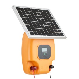 0.6J 8kV Solar Powered Fence Charger 1.86 Mile Range Electric Fence Energizer Kit Keep Predators Out Solar ChargerDefault: Default