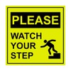 Signs ByLITA Square Please Watch Your Step Sign(Yellow/Black) - Medium