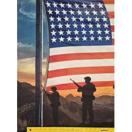 David Textiles -Patriotic 48 Star Flag - Quilting Fabric Panel WWII & Korean War