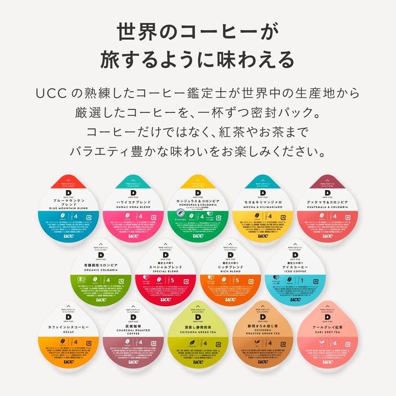 UCC Drip Pods Dedicated Capsules, Guatemala & Colombia 12 Cups,