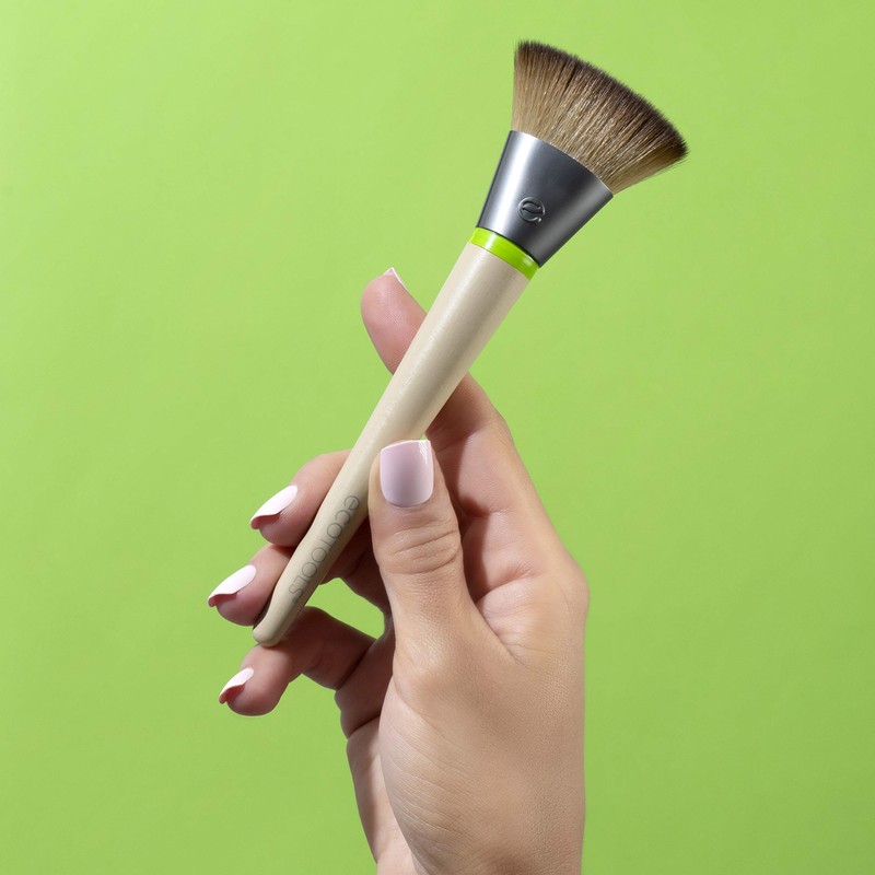 Ecotools Flat Foundation Interchangeables Makeup Brush for Flawless Liquid and