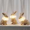 LAZHUG Scarf Rabbit Table Lamp,Resin Crafted Gold Bunny Lamp Featuring