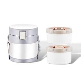 Wisoqu for Hot Food,2 Tier Stackable Insulated Food Jar, 1.4L Box,Leak Proof Portable Vacuum Food Jar, 304 Stainless Steel Food Container for Outdoor Office Picnic