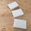 Generic 3 Pack Square Flag Hinge Replacement Covers, White, Plastic,