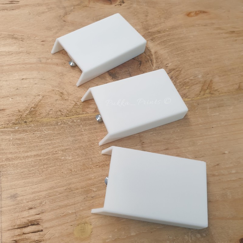 Generic 3 Pack Square Flag Hinge Replacement Covers, White, Plastic,