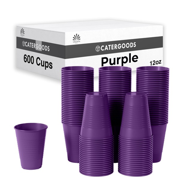 Exquisite Party Solids Purple Plastic Cups - 12 oz, 600