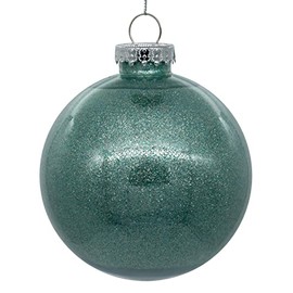 Vickerman 3" Clear Ball Christmas Ornament with Frosty Mint Glitter Interior.