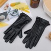 FRIUSATE Womens Leather Gloves Black Cashmere Lining Thick Ladies Leather