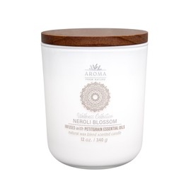 House of Velas, Aroma from Nature Wellness Collection Candle, 12 oz, 2 Cotton Wicks, Neroli Blossom, Large Painted Jar