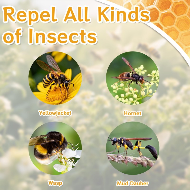 12Pack Wasp Repellent Outdoor - Natural Wasp Deterrent for Outdoor