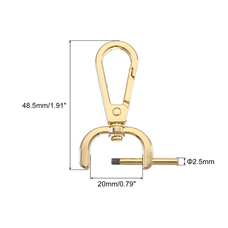 sourcing map 4Pcs Swivel Clasps Hook, 20mm(3/4 Inch) D Ring