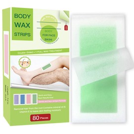 Wax Strips - 80 Strips, Removal Waxing Strips patch/Patches Hair,Body Wax Strips for Hair Removal at Home for Men and Women,Contains Depilatory patch 80 wax strips + 20 calming oil wipes
