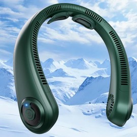 Neck Fan - Portable Neck Fan with Neck Support, 5 Speeds, All Around Airflow, Hand-free Bladeless Personal Cooling Fans, Rechargeable Wearable Air Conditioner for Outdoor, Indoor, Travel, Hot Flashes