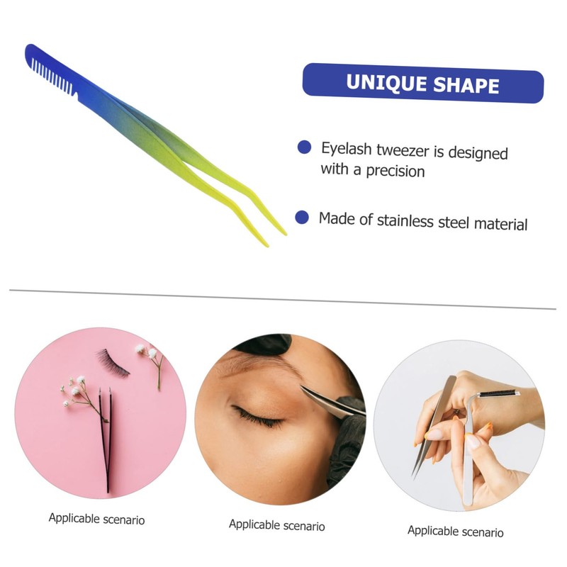 FOMIYES Men's Eyebrow Tweezers with Lash Applicator Tool Precision Eyebrow