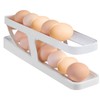 Amfrpar Egg Holder Fridge Egg Container 2 Layers Automatic Rolling