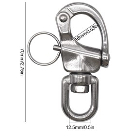 CHENKEE Snap Swivel Shackle, 2 pcs Heavy Duty Snap Shackle Stainless Steel Swivel Eye Snap Shackle Quick Release Marine Swivel Shackle D links Hook Shackle Clip for Sailboat Sandbag and Industry