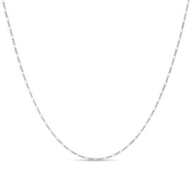 KEZEF Sterling Silver 1.5mm Figaro Chain Necklace - Solid Necklace Chain 24 inches - Italian 925 Sterling Silver Jewelry Necklaces - Sterling Silver Chains for Men Women