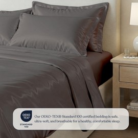 Delara 100% Organic Viscose Derived from Bamboo - Ultra-Soft, Cooling, and Moisture-Wicking, Luxury Flat Bed Sheet for Hot Sleepers