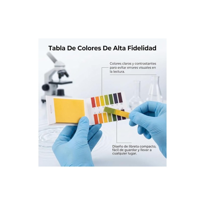 560 Tiras Reactivas Tornasol Medición pH 1-14, Lectura Rápida
